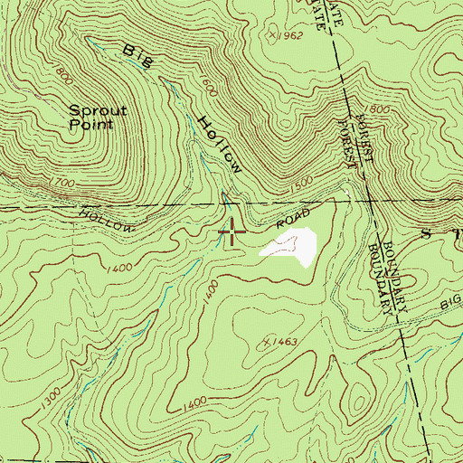 Topographic Map of Big Hollow, PA
