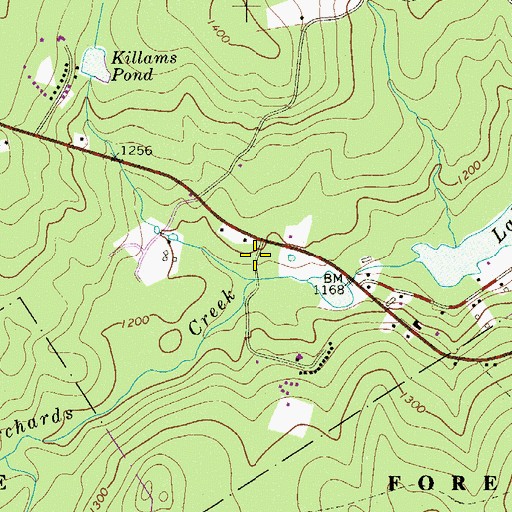 Topographic Map of Burchards Creek, PA
