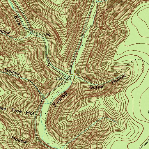 Topographic Map of Butler Hollow, PA