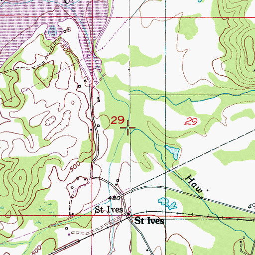 Topographic Map of Haw Branch, AL