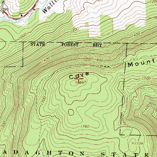 Topographic Map of Cove Mountain, PA