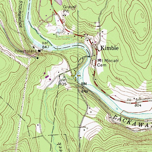 Topographic Map of Decker Creek, PA