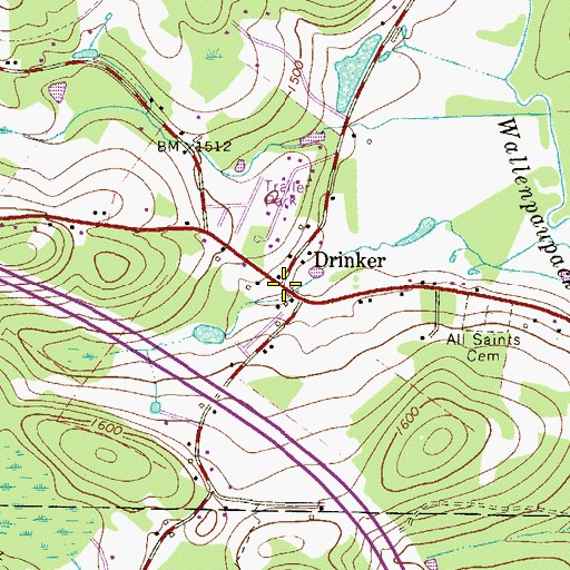 Topographic Map of Drinker, PA