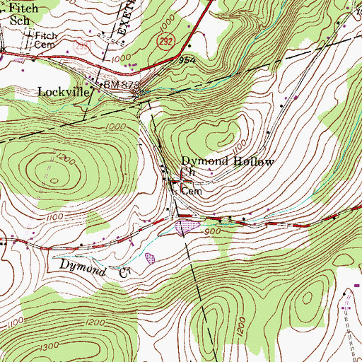 Topographic Map of Dymond Hollow Church, PA