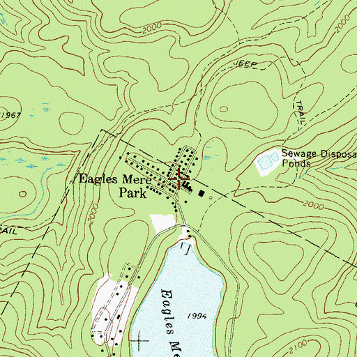 Topographic Map of Eagles Mere Park, PA