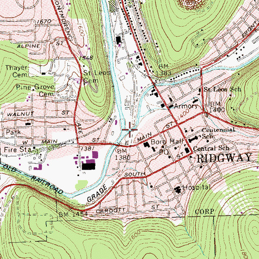 Topographic Map of Elk Creek, PA