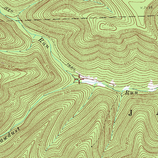Topographic Map of Hellfire Run, PA