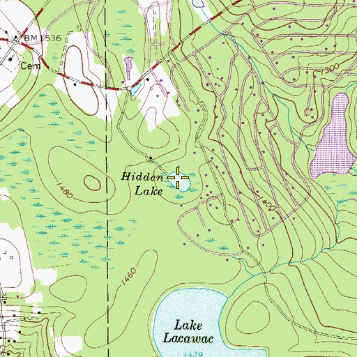 Topographic Map of Hidden Lake, PA
