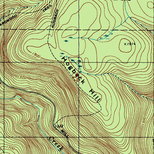 Topographic Map of Hogback Hill, PA
