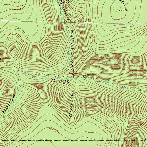 Topographic Map of Holly Hollow, PA