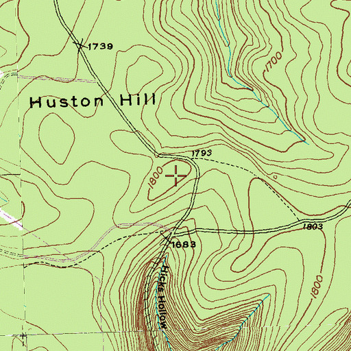 Topographic Map of Huston Hill, PA