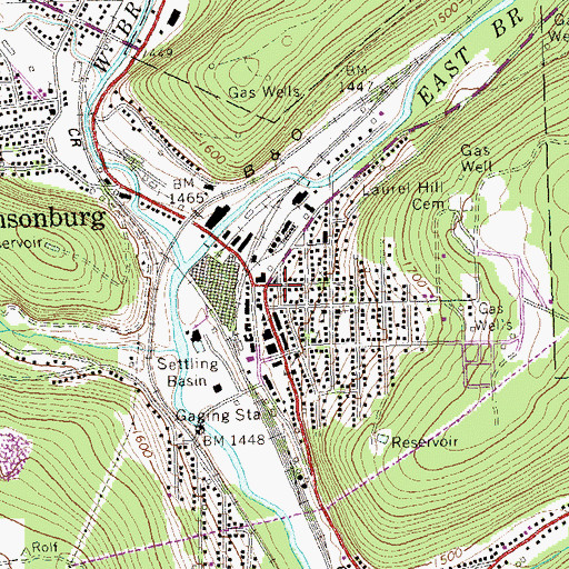 Topographic Map of Johnsonburg, PA