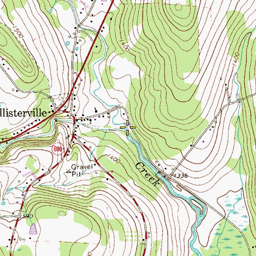 Topographic Map of Jones Creek, PA