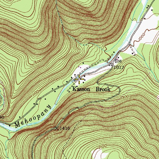 Topographic Map of Kasson Brook, PA