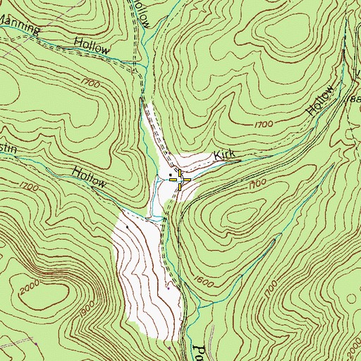 Topographic Map of Kirk Hollow, PA