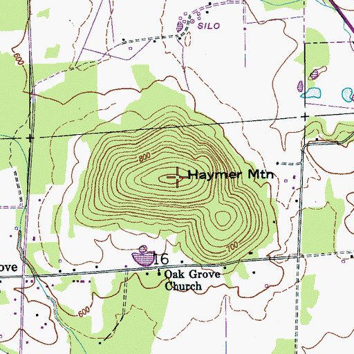 Topographic Map of Haymer Mountain, AL
