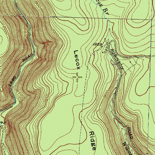 Topographic Map of Lecox Ridge, PA