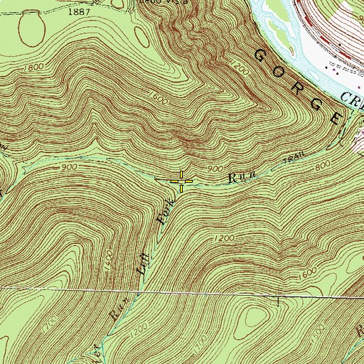 Topographic Map of Left Fork Miller Run, PA