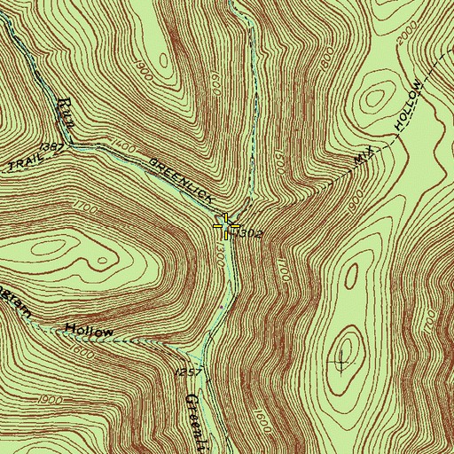 Topographic Map of Little Greenlick Run, PA