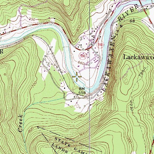Topographic Map of Lords Creek, PA