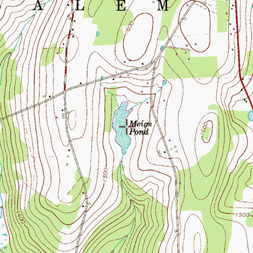 Topographic Map of Meigs Pond, PA