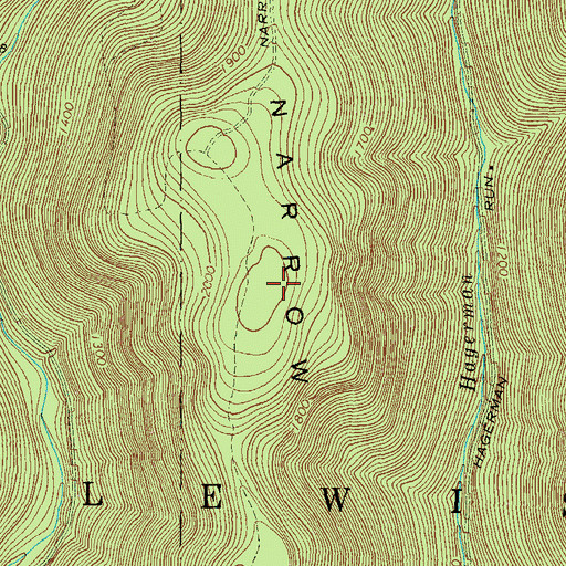 Topographic Map of Narrow Mountain, PA