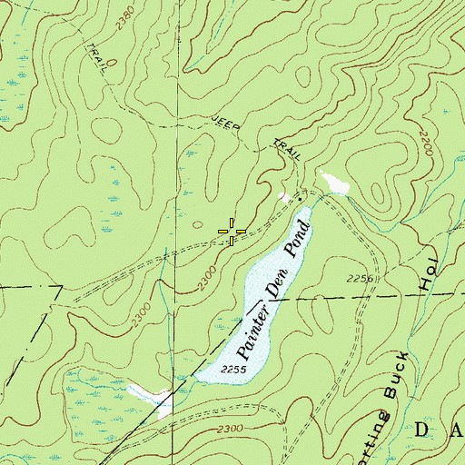 Topographic Map of Painter Den Pond, PA