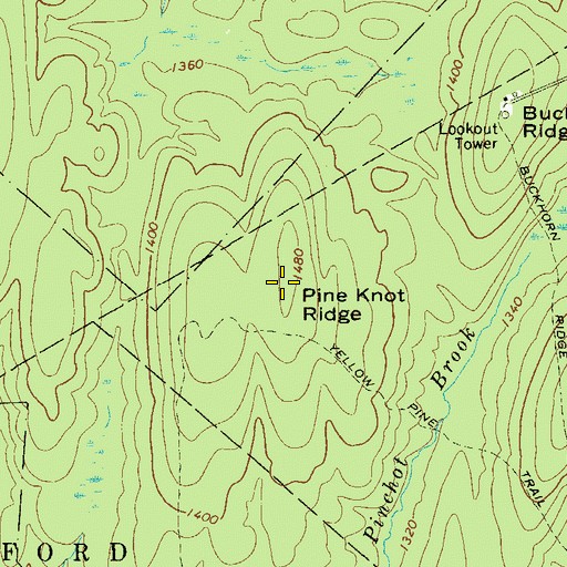 Topographic Map of Pine Knot Ridge, PA