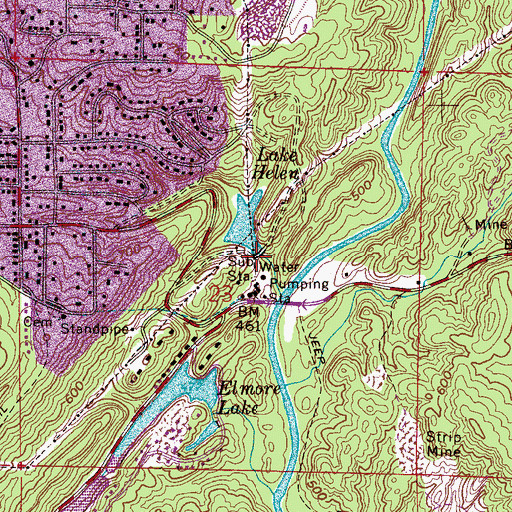 Topographic Map of Lake Helen, AL