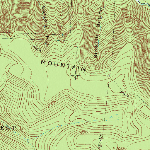 Topographic Map of Potash Mountain, PA