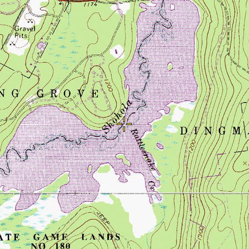 Topographic Map of Rattlesnake Creek, PA