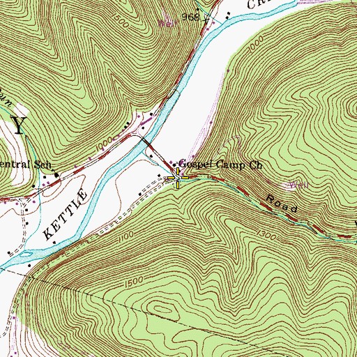Topographic Map of Road Hollow, PA