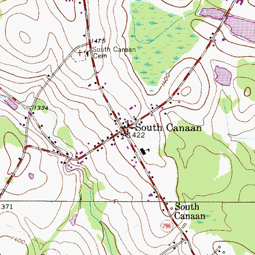Topographic Map of South Canaan, PA