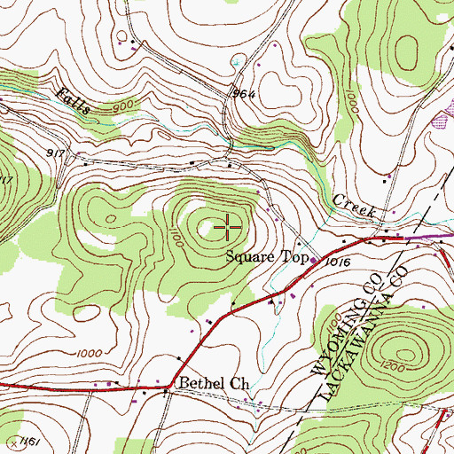 Topographic Map of Square Top, PA