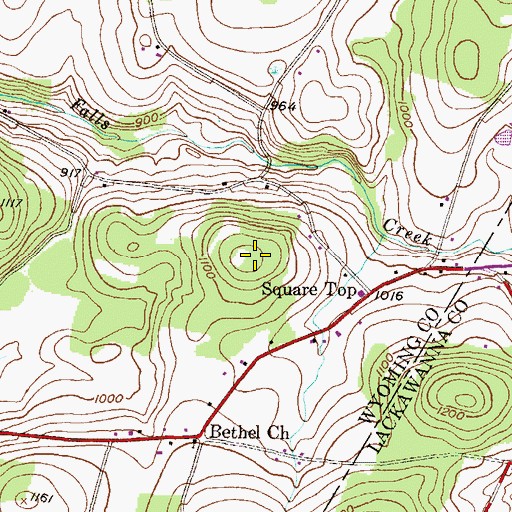 Topographic Map of Square Top, PA