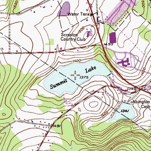 Topographic Map of Summit Lake, PA