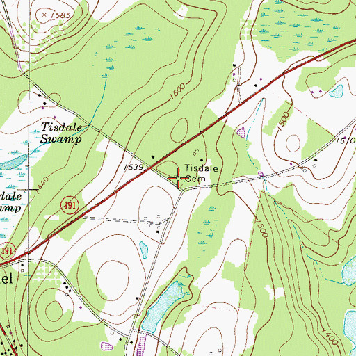 Topographic Map of Tisdale Cemetery, PA