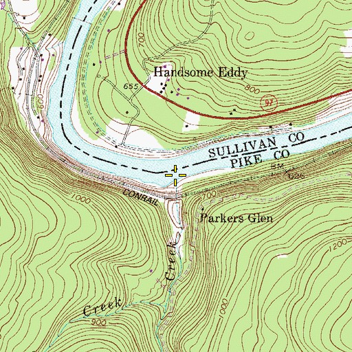 Topographic Map of Twin Lakes Creek, PA