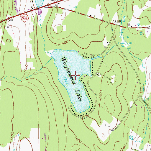 Topographic Map of Waynewood Lake, PA