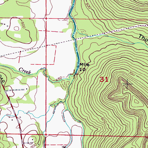 Topographic Map of Henson Creek, AL