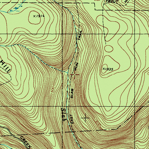 Topographic Map of East Slab Trail, PA