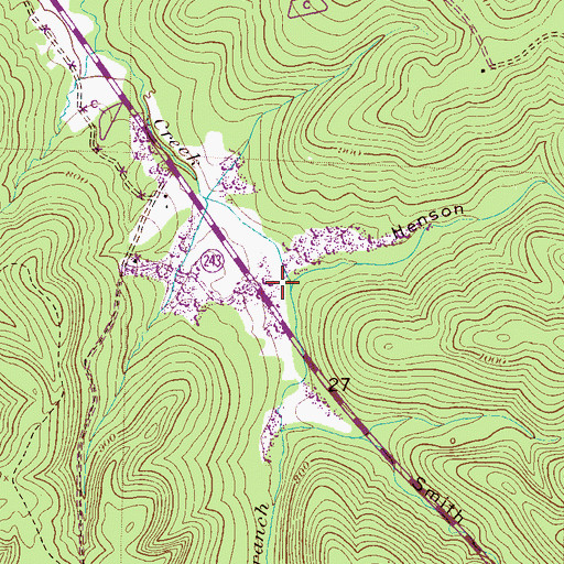 Topographic Map of Henson Hollow, AL