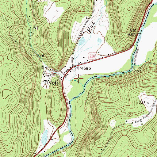 Topographic Map of Fox Run, PA