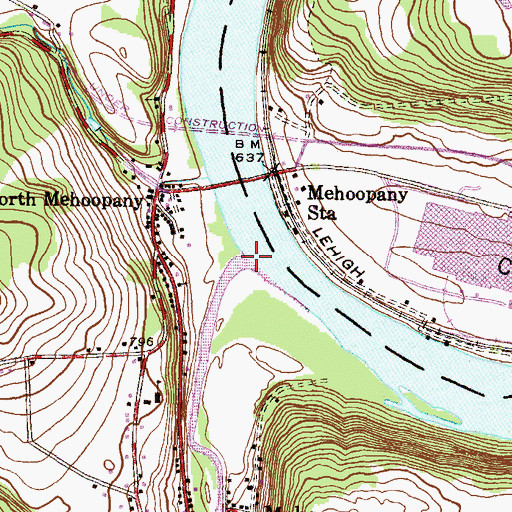 Topographic Map of Mehoopany Creek, PA