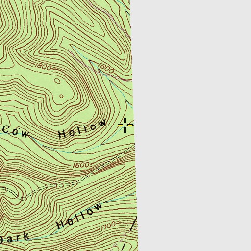 Topographic Map of Cow Hollow, PA