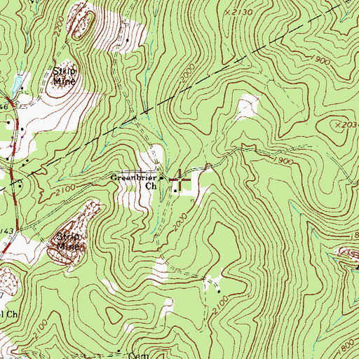 Topographic Map of Greenbrier Church, PA