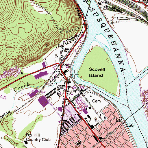 Topographic Map of Hicks Creek, PA
