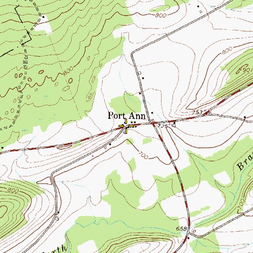 Topographic Map of Port Ann, PA