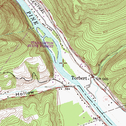 Topographic Map of Pine Creek Gorge, PA