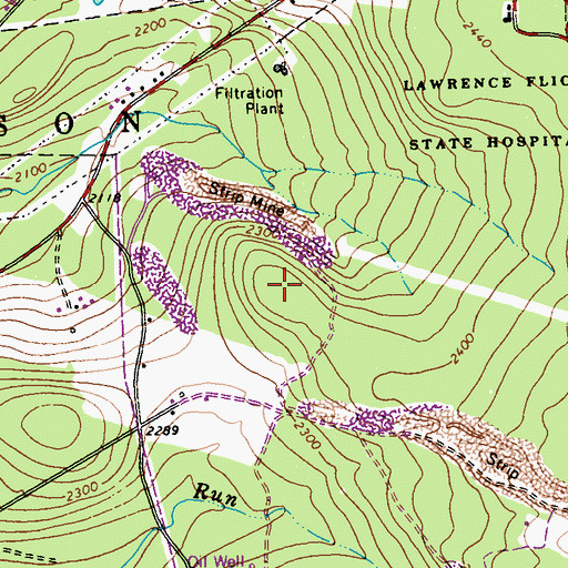 Topographic Map of WBXQ-FM (Cresson), PA